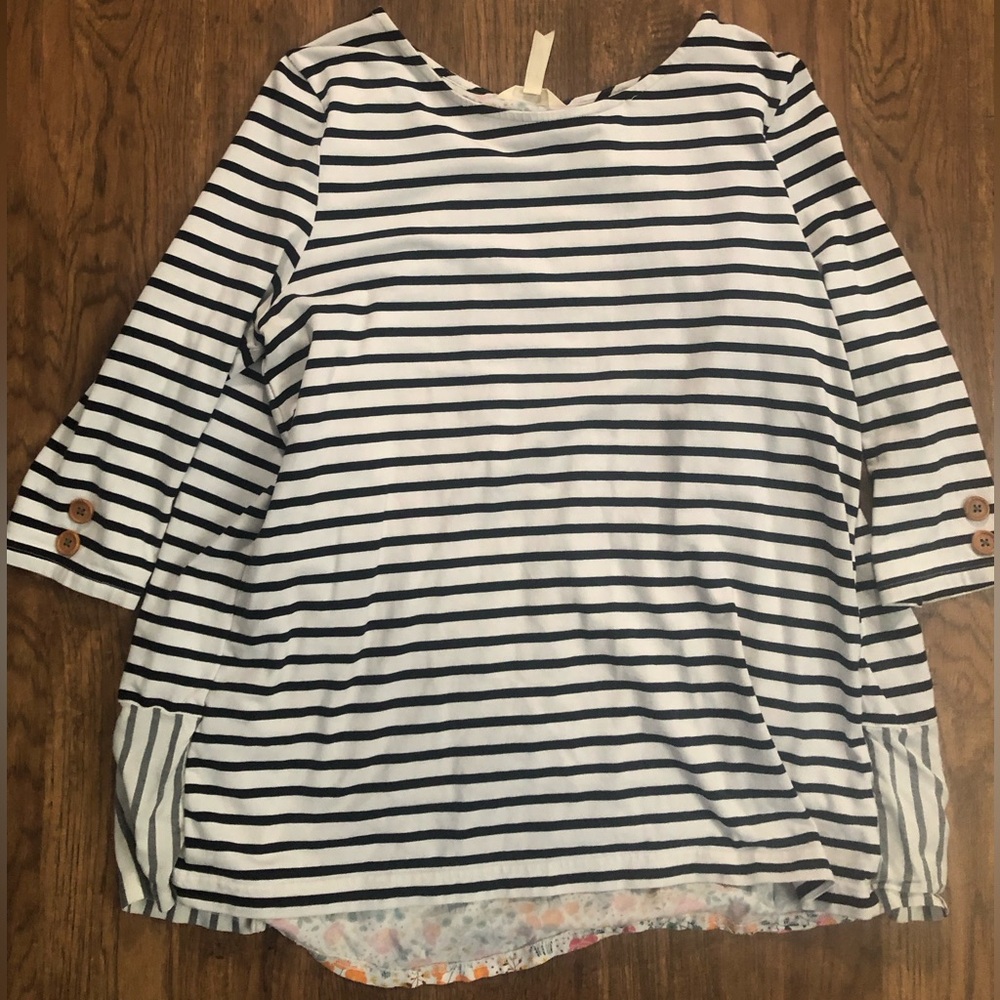 One Clothing Black and White Striped Long Sleeve Top